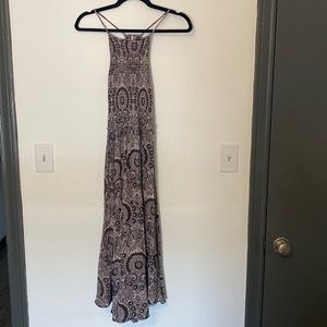 Free People purple and black print maxi sun dress